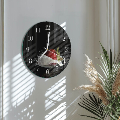 Glas wanduhr Erdbeere