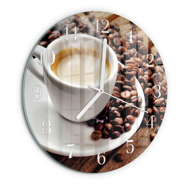 Glas wanduhr Tasse Kaffee
