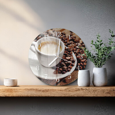 Glas wanduhr Tasse Kaffee