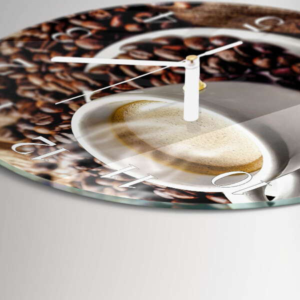 Glas wanduhr Tasse Kaffee