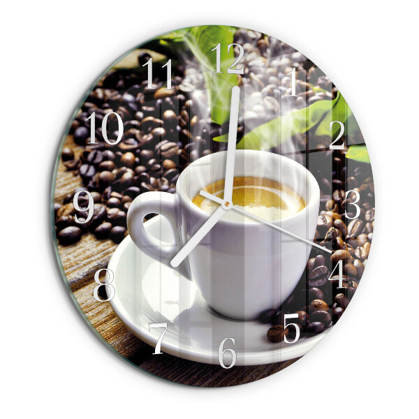 Glas wanduhr Tasse Kaffee