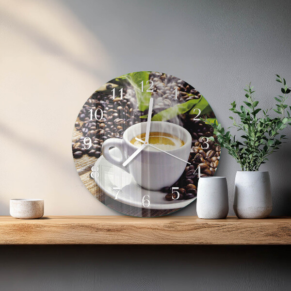 Glas wanduhr Tasse Kaffee