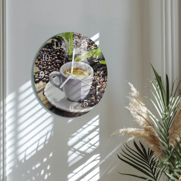 Glas wanduhr Tasse Kaffee