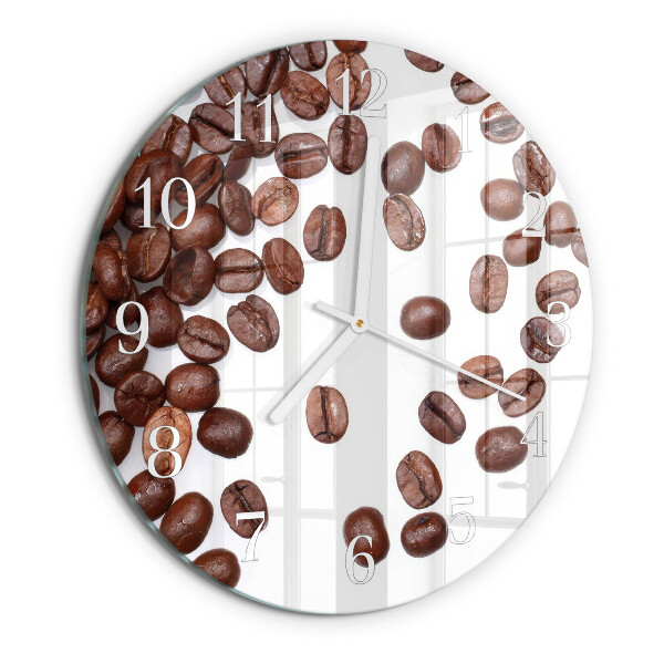 Glas wanduhr Kaffeebohnen