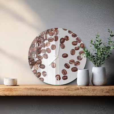 Glas wanduhr Kaffeebohnen