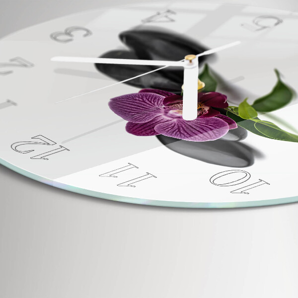 Glas wanduhr Orchidee