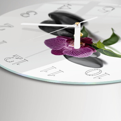 Glas wanduhr Orchidee