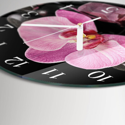 Glas wanduhr Orchidee