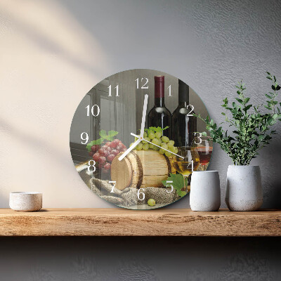 Glas wanduhr Trauben für Wein