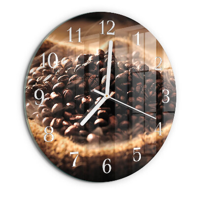Glas wanduhr Kaffeebohnen