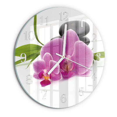 Glas wanduhr Orchidee