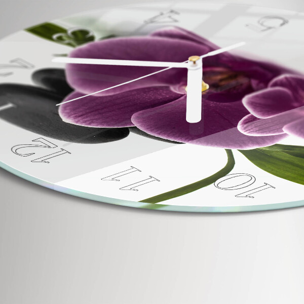 Glas wanduhr Orchidee