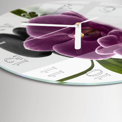 Glas wanduhr Orchidee