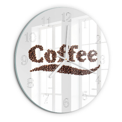 Glas wanduhr Kaffee 