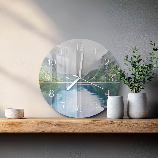 Glas wanduhr Bergsee