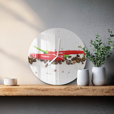 Glas wanduhr Pfefferkörner