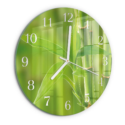 Glas wanduhr Bambuspflanze