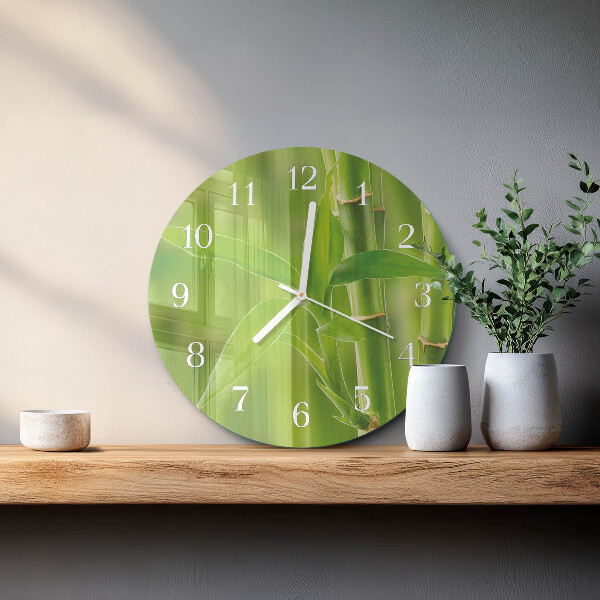 Glas wanduhr Bambuspflanze