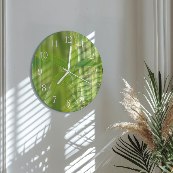 Glas wanduhr Bambuspflanze