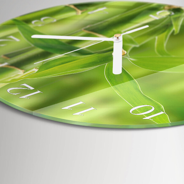 Glas wanduhr Bambuspflanze