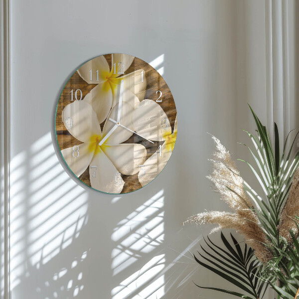Glas wanduhr Blumen