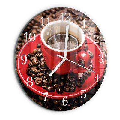 Glas wanduhr Tasse Kaffee