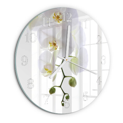 Glas wanduhr Orchidee