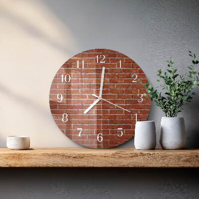 Glas wanduhr Ziegelmauer
