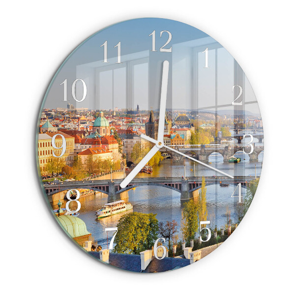 Glas wanduhr Stadt Prag
