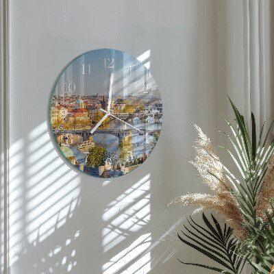 Glas wanduhr Stadt Prag