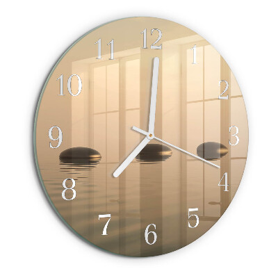 Glas wanduhr Steine ​​Wasser