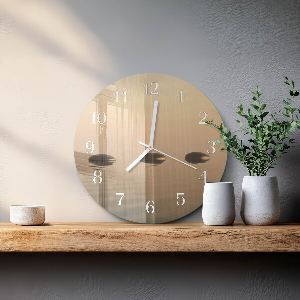 Glas wanduhr Steine ​​Wasser