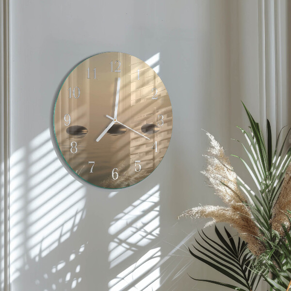 Glas wanduhr Steine ​​Wasser