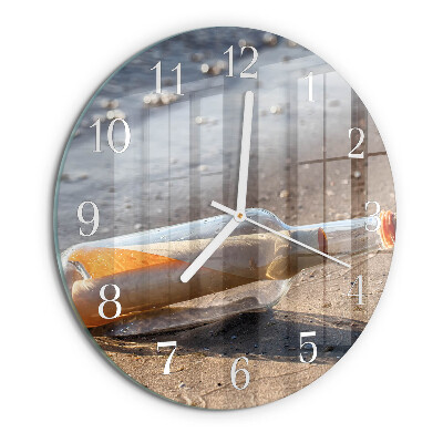 Glas wanduhr Flaschenbrief