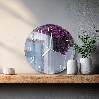 Glas wanduhr Blumen für Zuhause