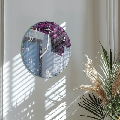Glas wanduhr Blumen für Zuhause