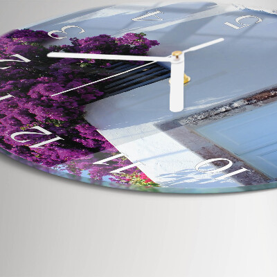 Glas wanduhr Blumen für Zuhause