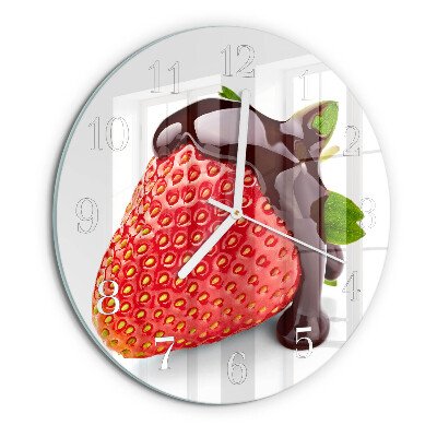 Glas wanduhr Erdbeer-Schokolade