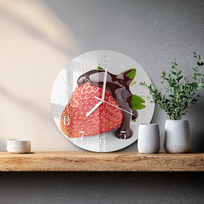 Glas wanduhr Erdbeer-Schokolade