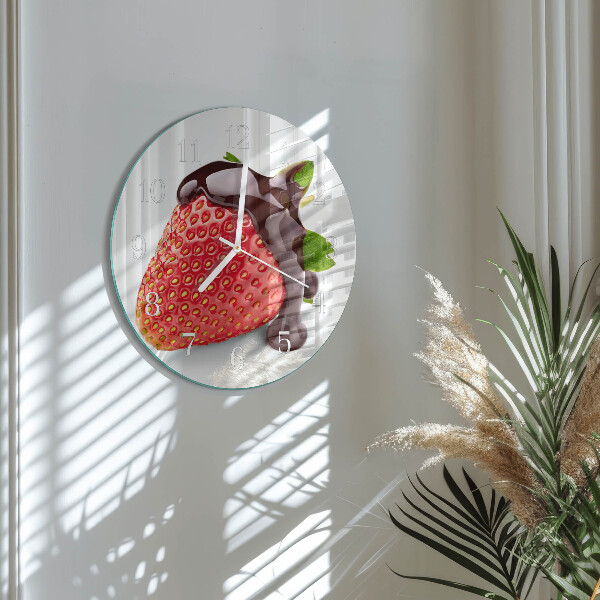 Glas wanduhr Erdbeer-Schokolade