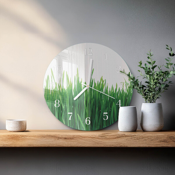 Glas wanduhr Gras