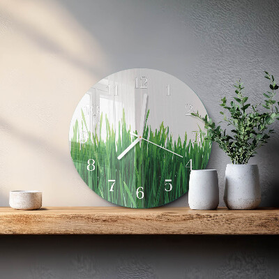 Glas wanduhr Gras
