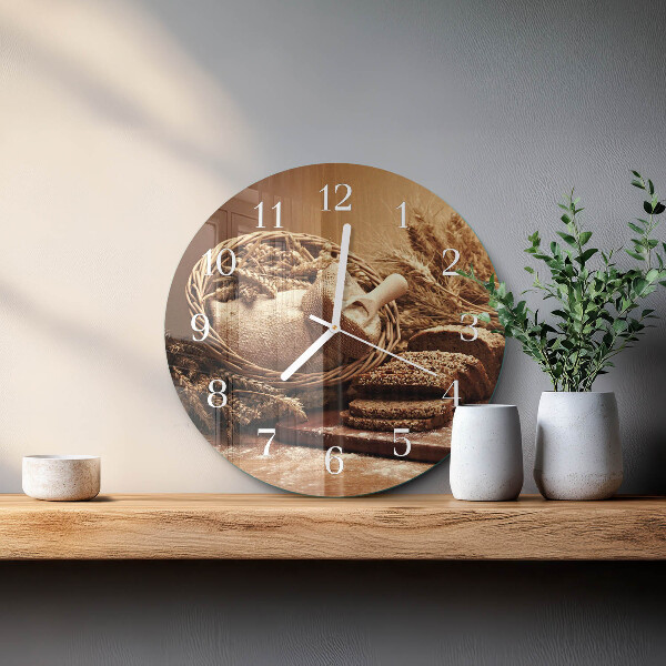 Glas wanduhr Brot