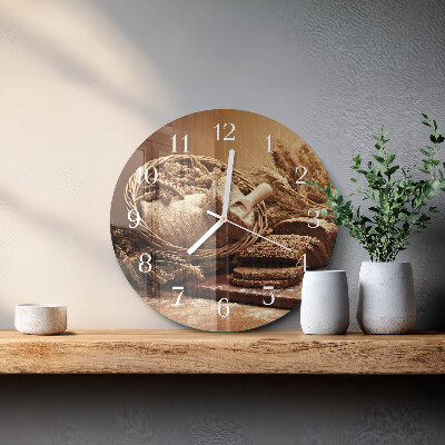 Glas wanduhr Brot