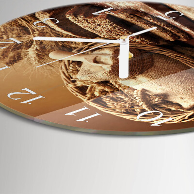 Glas wanduhr Brot