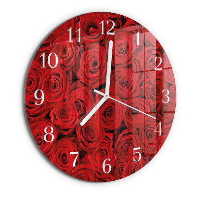 Glas wanduhr Rosen