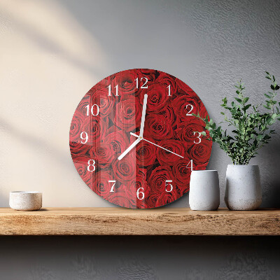 Glas wanduhr Rosen