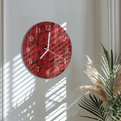 Glas wanduhr Rosen