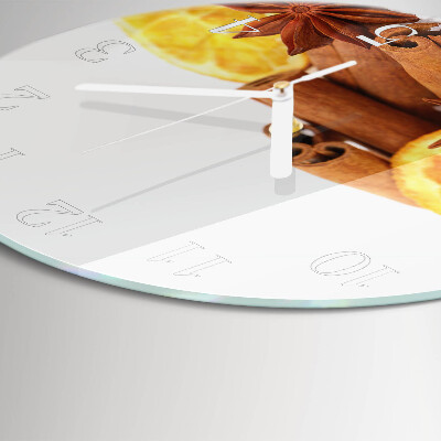 Glas wanduhr Vanille mit Zitrone