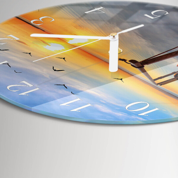 Glas wanduhr Pier